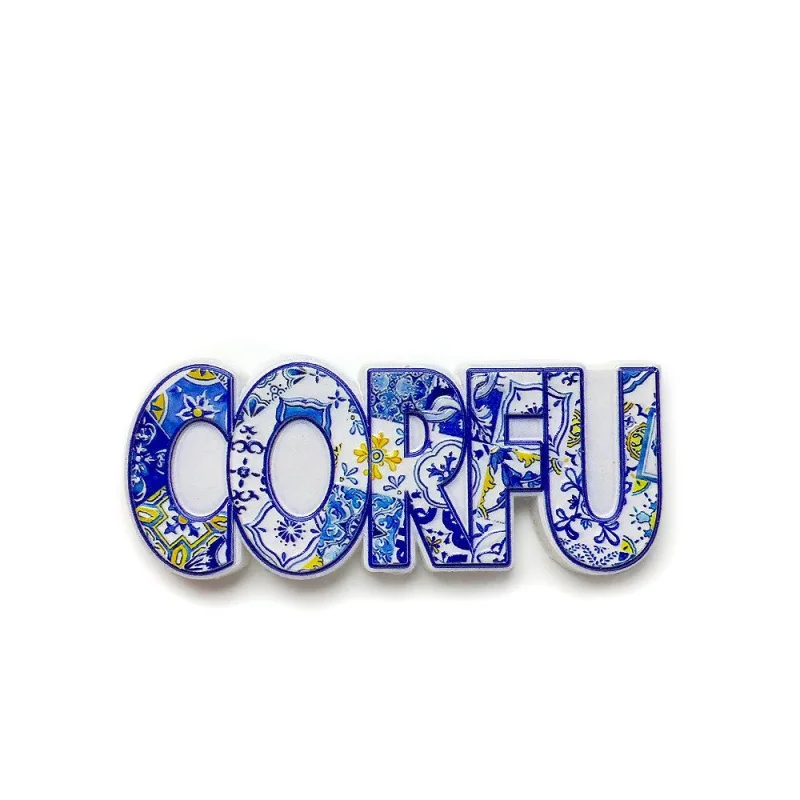 

Creative Alphabet Personalized Pattern 3D Magnetic Sticker Travel Souvenir Fridge Magnet from Corfu, Greece