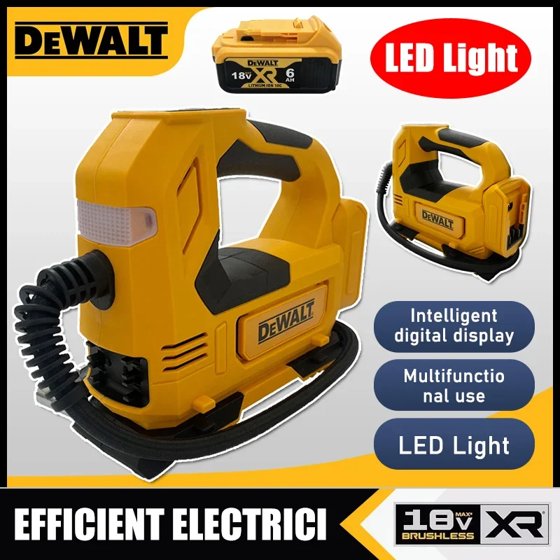 Dewalt Portable Tire Inflator Air Pump Rechargeable Compressor Digital Cordless Electric Car Tyre Inflator Tools For 18V Battery