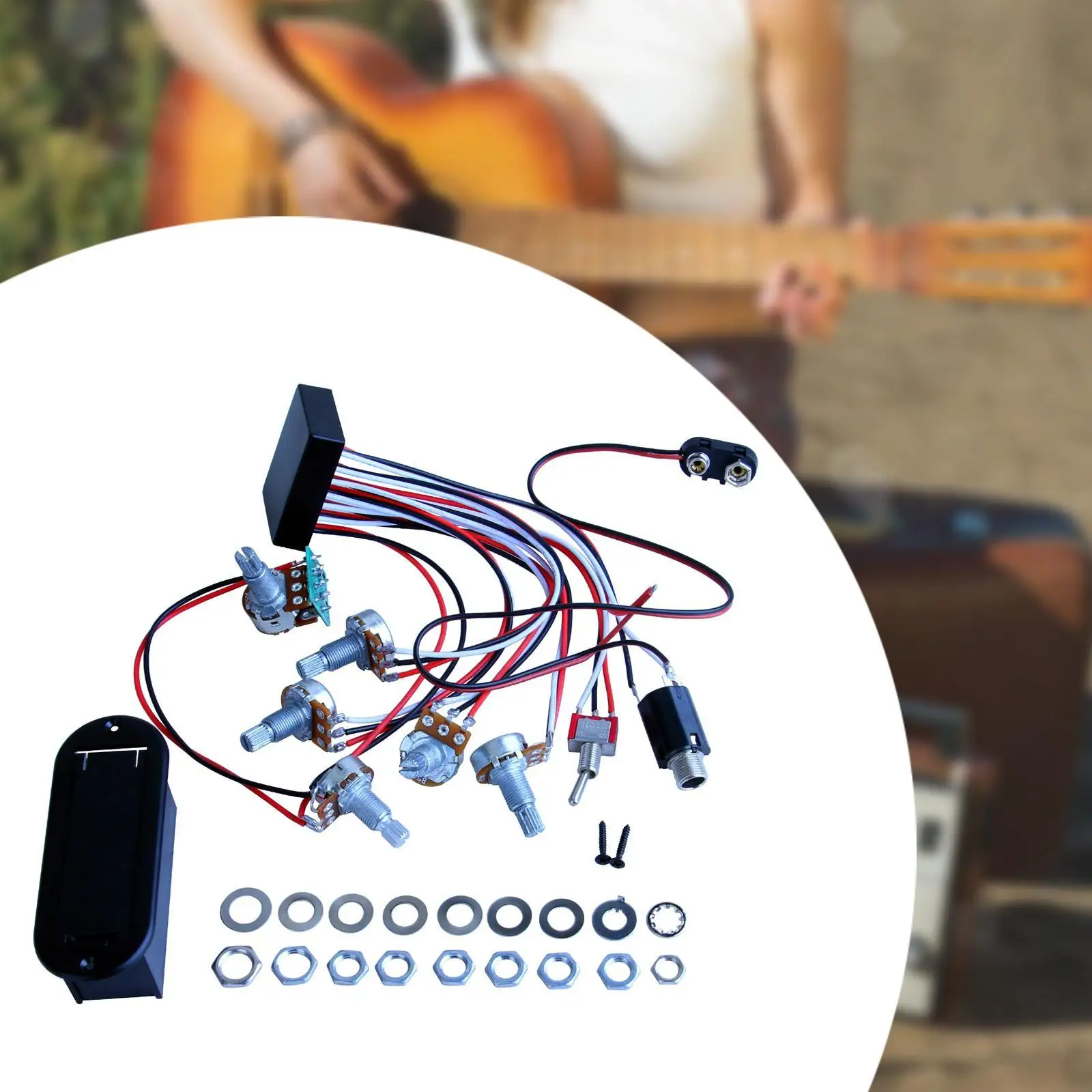 

Bass Preamp Circuit Accessory, Professional Metal Preamp Wiring Circuit Replacement for Concert, Performance, Stage Travel