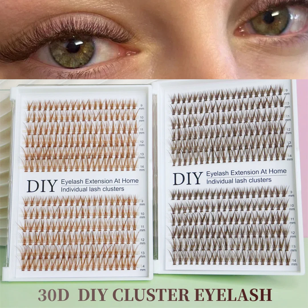 

Super Bundles Mix Mink Individual Eyelash Extension False 30D Brown Russian Volume Cluster Lashes Natural Faux Makeup Eyelashes