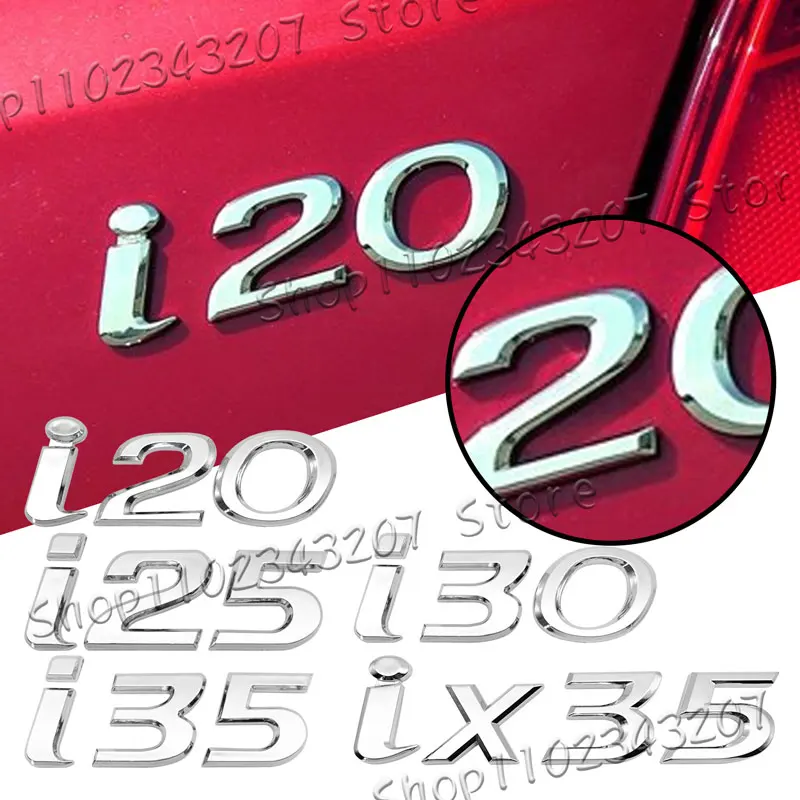 3D ABS Plastic Car Styling Letter Logo Rear Trunk Tail Nameplate Sticker For Hyundai i20 i30 i25 i35 ix35 Tucson Solaris Elantra