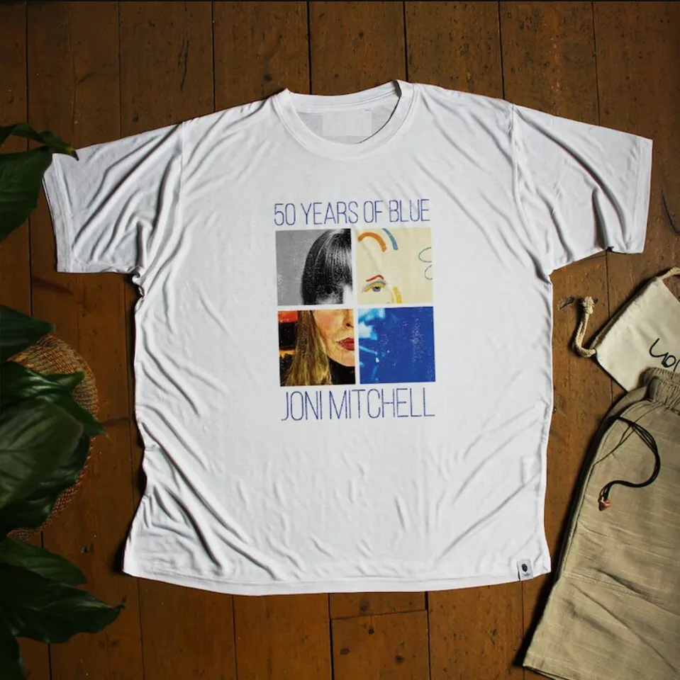 50 Years of Blue Joni Mitchell Concert Tour T-Shirt White All Size Tee