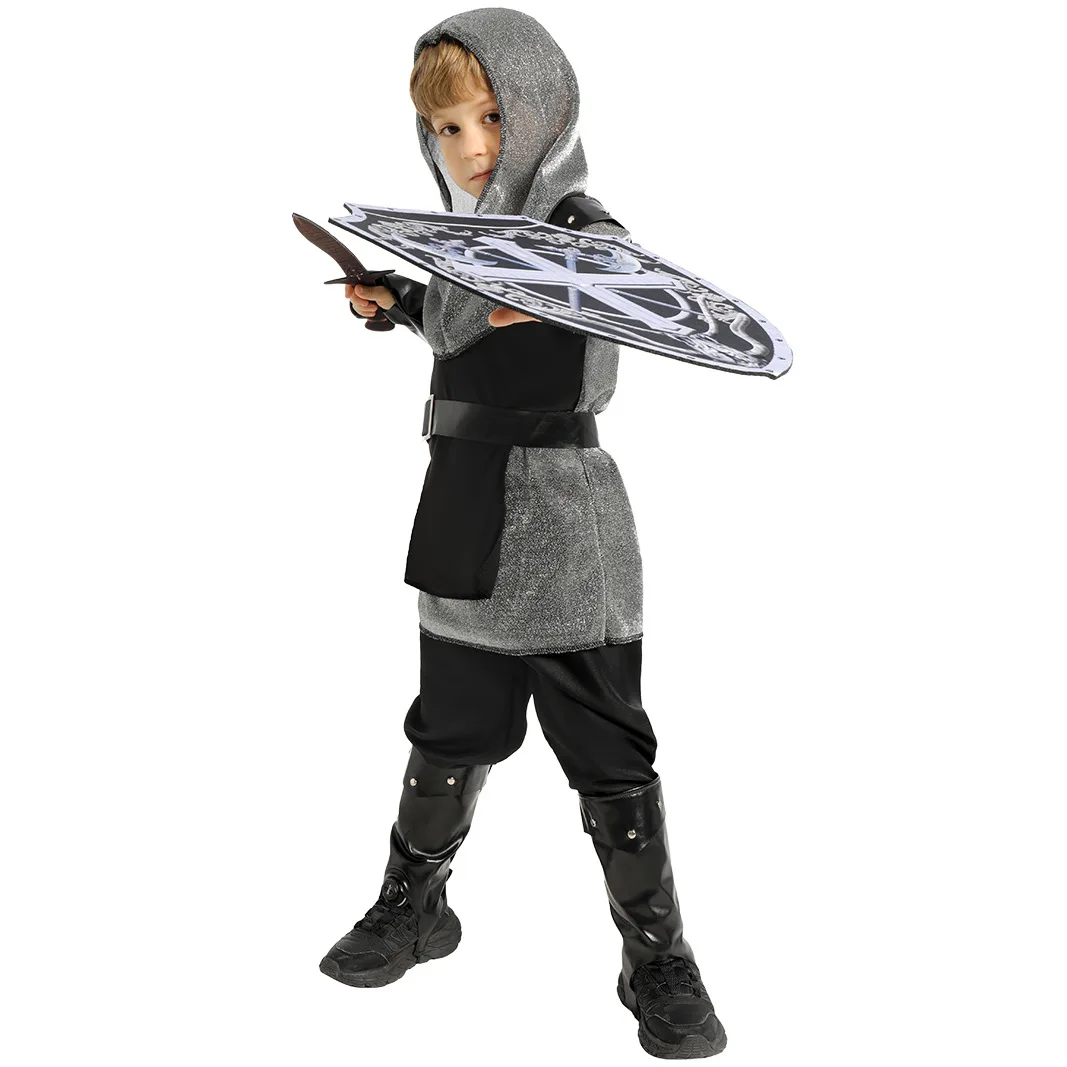 2026 Unisex Ritter Kostüm Mittelalter Renaissance Kinder Jungen Halloween Kostüm Kinder Krieger Rüstungsanzug