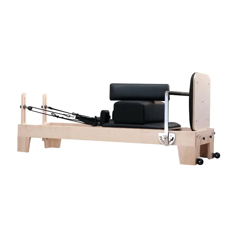 YTYIN Commercial Pilates Reformer, Eco-Friendly White Maple Wood with 6 Springs & 120kg Capacity for Core Training