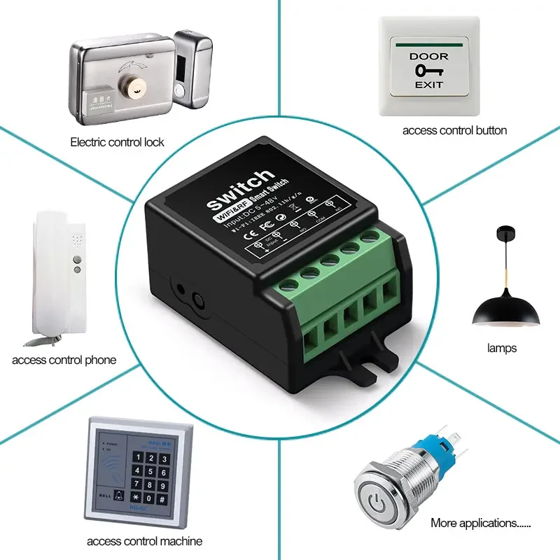 Wireless Remote Control Switch DC 5-48V 10A Relay Light Switch Remote Control Switch for Garage Doors, Garden Lights, Lamps