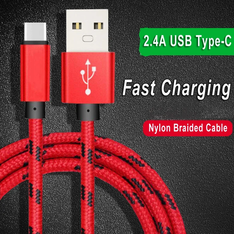 

2.4A Fast Charging USB Type-C Cable For Xiaomi Mi 11 Note 10 9 T 8 Lite Redmi Note 10 9T 8T 9 S 8 7 Pro Charging Data Sync Cable