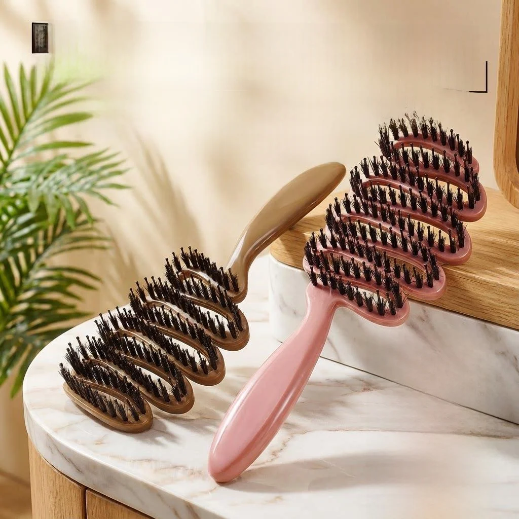 

Women's Special Bristle Comb High Cranial Ridge Fluffy Hair Brush Hair Care Tool Home Use Pork Bristle Comb Hairdressing Tool