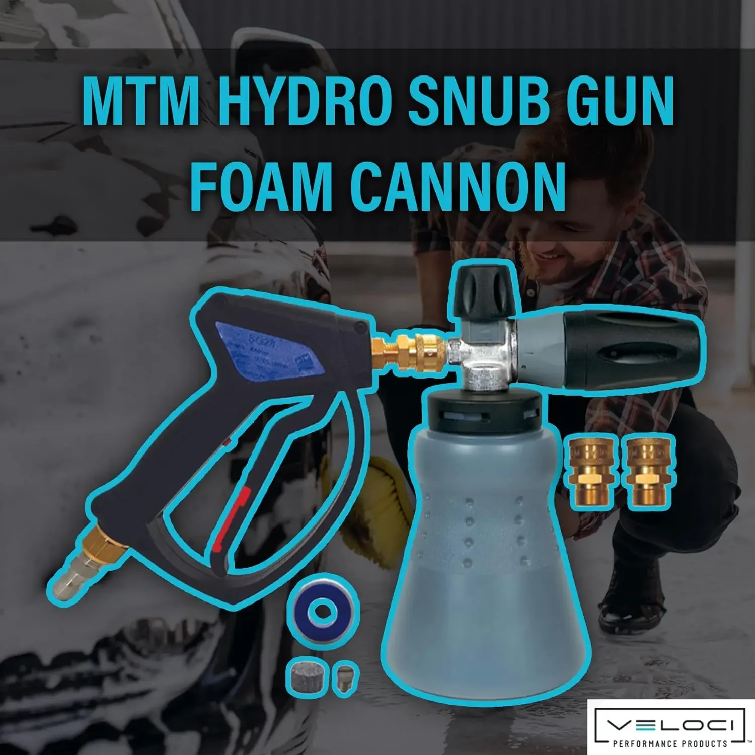 Hydro Wide Mouth PF22 Foam Cannon and SG28 Trigger Gun Kit for Pressure Washer