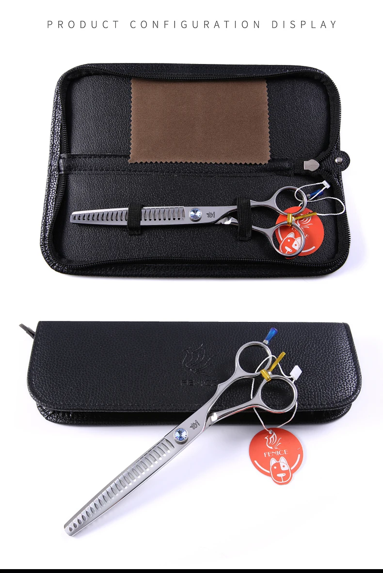 Fenice 7,0/7,5/8,0 zoll Professionelle Pet Grooming Schere Hund Schönheit Schere Chunkers Pet Artikel Hunde Effilierschere Groomer – Detail 15