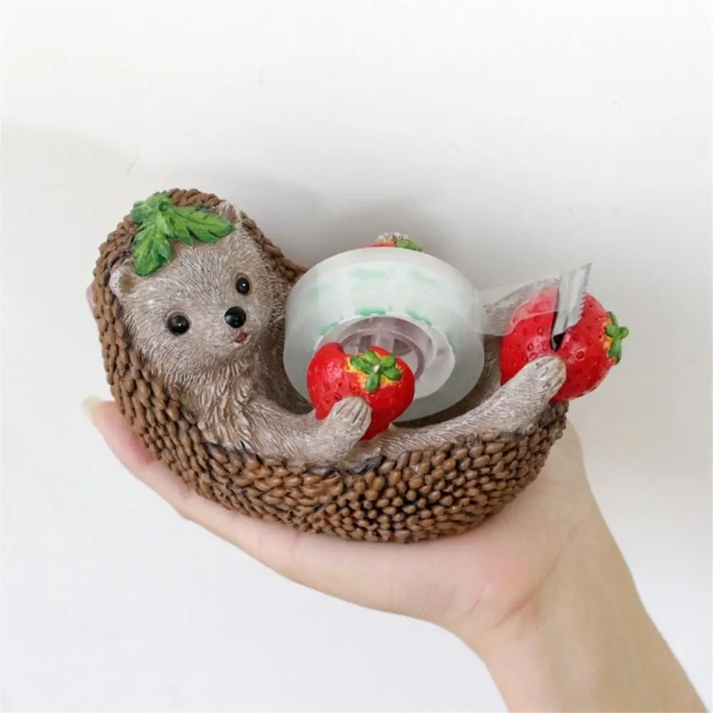 Set portatile simpatico supporto per nastro riccio dispenser per nastro riccio a forma di animale del fumetto facile da usare ornamenti per il desktop riccio scrivania