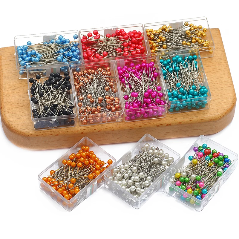 100Pcs Sewing Pins 38mm Pearl Ball Head Push Pins Straight Quilting Pins for Dressmaking Jewelry Decor DIY Sewing Tools