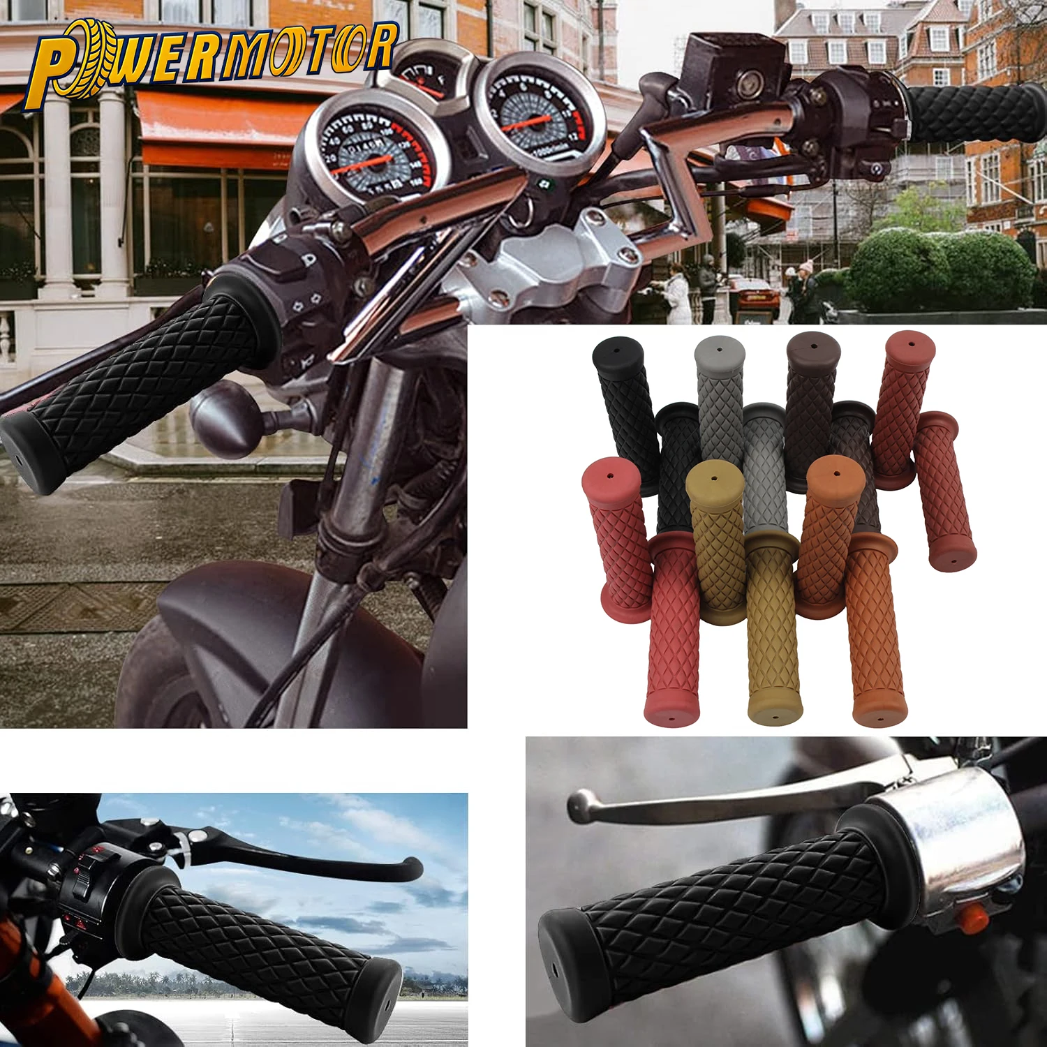 

7/8" 22mm Motorcycle Vintage Handlebar Grip Retro Cafe Racer Grips For KTM Yamaha Suzuki Honda CG 125 CB400 Kawasaki NINJA ZX