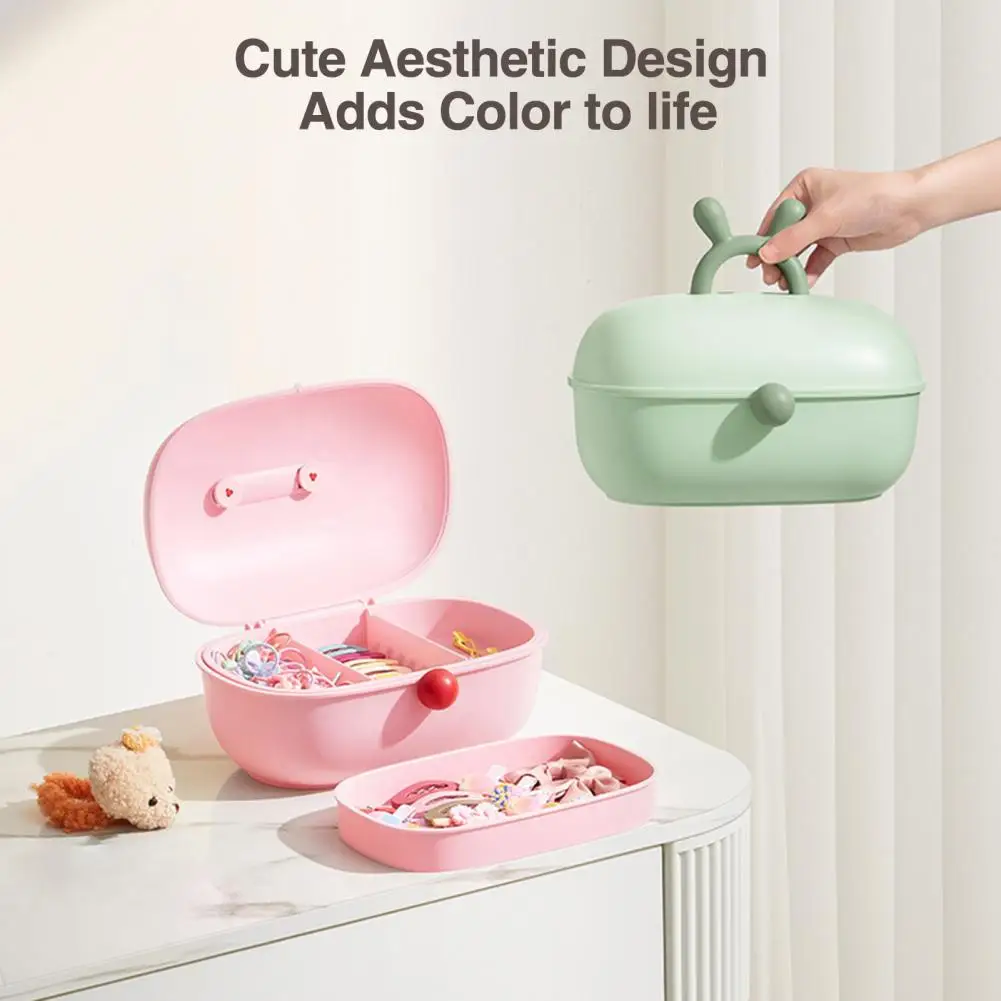 

Storage Box Convenient High Capacity Plastic 3 Layers Girl Baby Headdress Storage Box for Bedroom