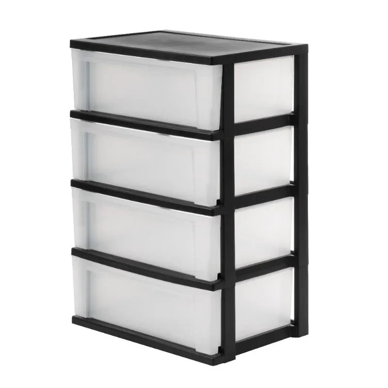 

4-Drawer Wide Plastic Storage Drawer Chest drawer