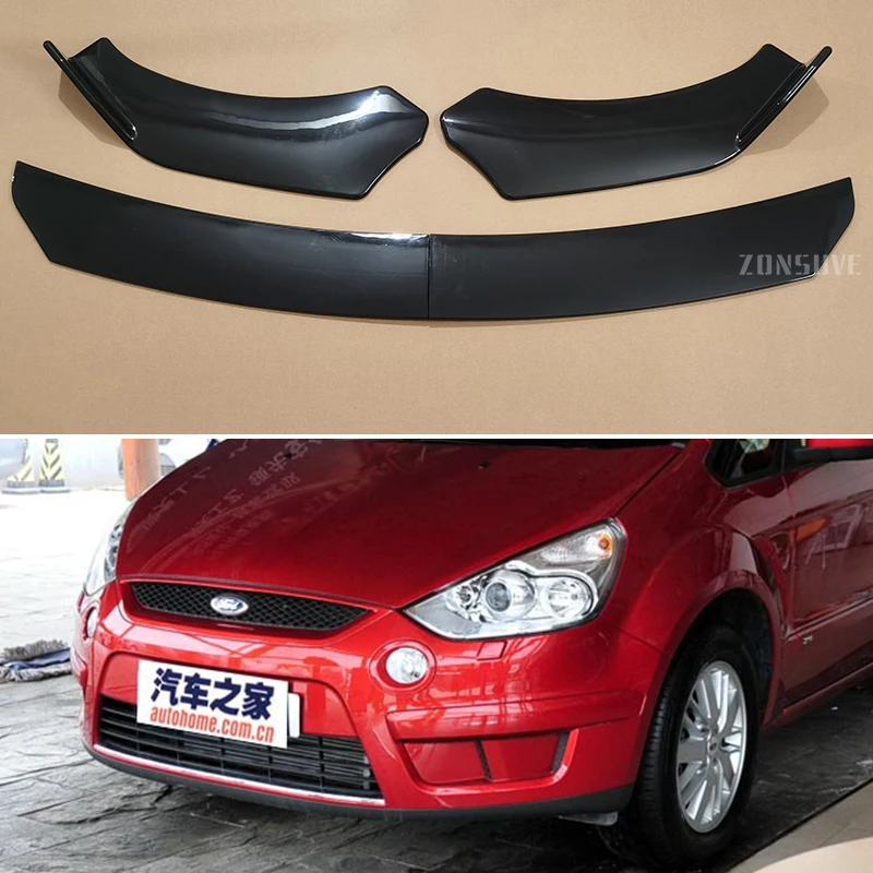 Use For Ford S-MAX 2007--2018 Year Front Bumper Lip Splitter Spoiler Body Kit Accessories