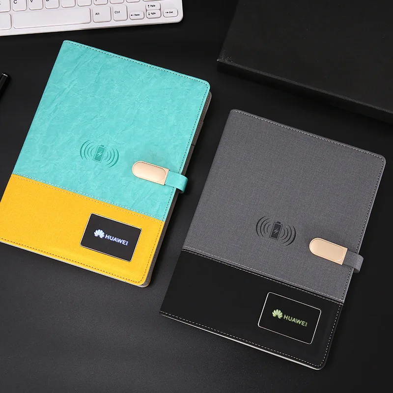 Mobile Power Notebook With LED Customized LOGO Wireless Charging Notepad A5 Charging Bank Loose-leaf Notebook