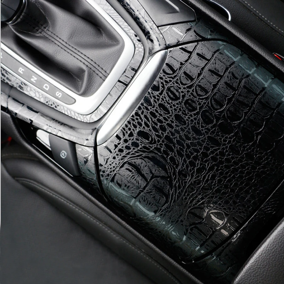 Premium Crocodile Vinyl Film Car Sticker Interior Decoration Dashboard Door Texture Retrofit Auto Accessories