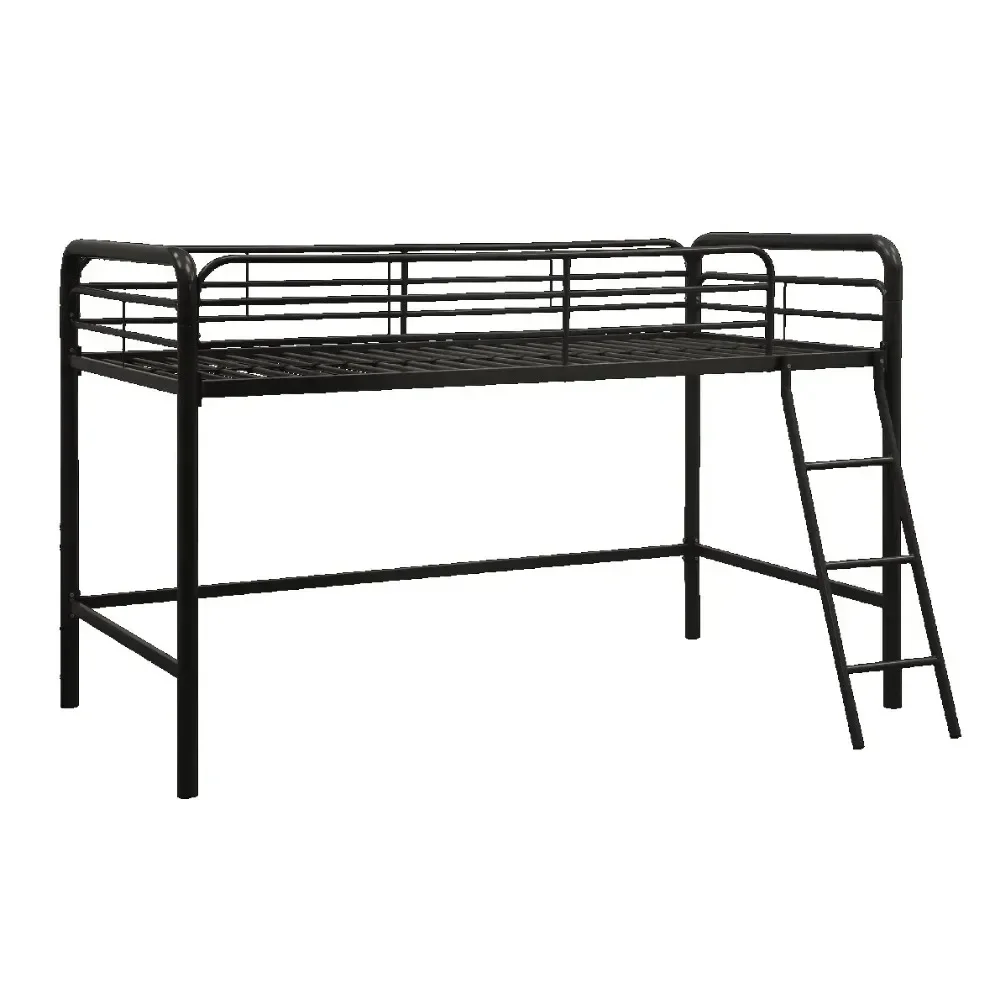Black Muebles De Dormitorio,Jett FineJunior Twin Metal Loft Bed