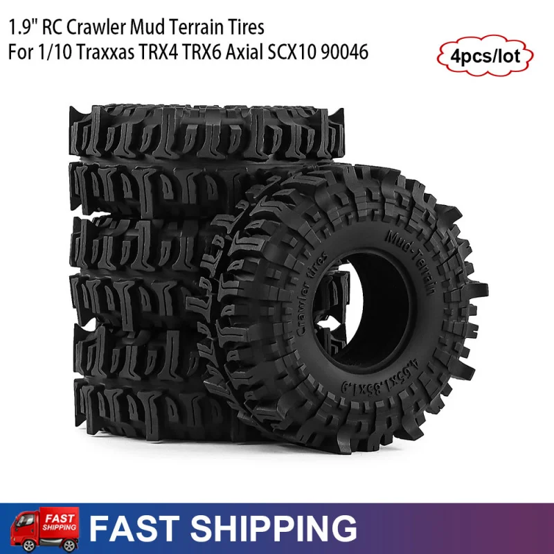 

1.9" RC Crawler Mud Terrain Tires for 1/10 Traxxas TRX4 TRX6 Axial SCX10 90046 RC4WD D90 D110 Upgrade Parts