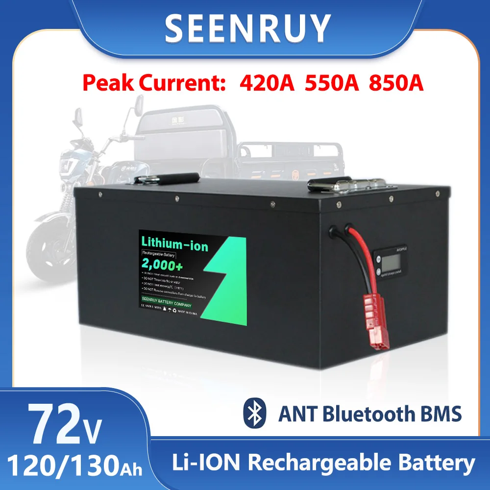 72V 120Ah 130Ah Li-ion With  170A 230A 340A Lithium Polymer Battery For Electric Vehicle Motorcycle Tricycle Scooter