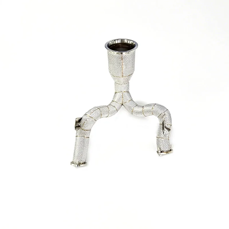

Tuning Free Flow Downpipe Exhaust for A6/A7 C8 3.0T 2019-2023 Racing Stainless Steel With Heat Shield Straight Downpipe