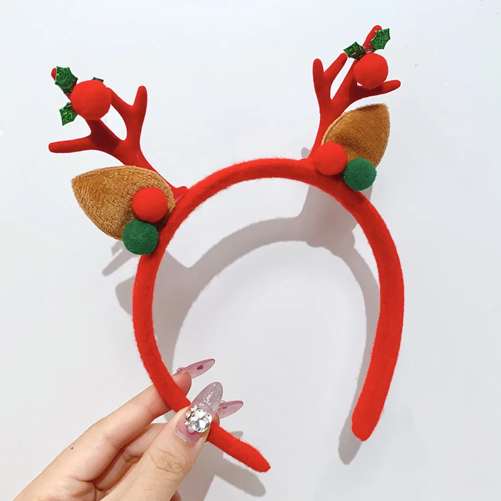 أزياء عيد الميلاد الفتيات الاطفال رباطات تأثيري الكرتون الأيائل ندفة الثلج شجرة هيرباند هدايا حفلة عيد الميلاد إكسسوارات الشعر #5
