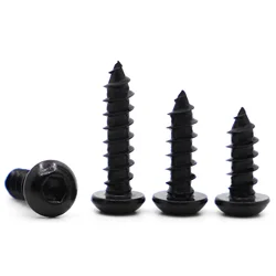 10-50Pcs M2 M2.5 M3 M3.5 M4 M5 M6 Black Hex Socket Knop Hoofd Zelf Te Tikken Schroeven 8.8 stalen Ronde Hoofd Allen Tapschroef