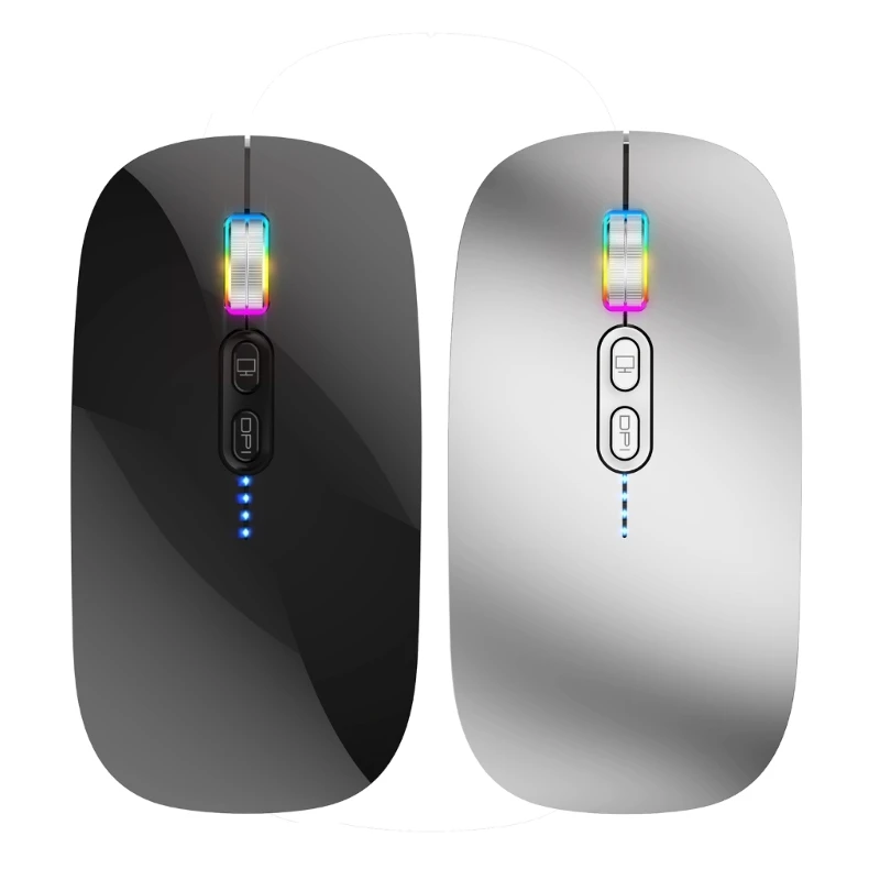 Rechargeable Wireless Mouse BT5.1+BT5.1 and 2.4Ghz Highly Precise LED Optical 1600DPI Lightweighted