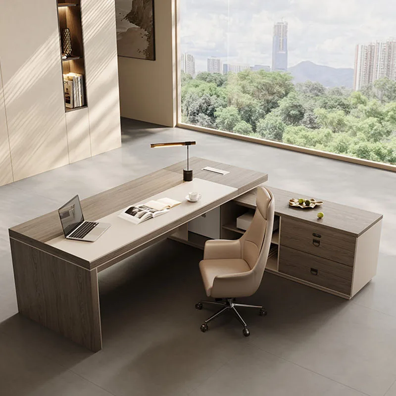 ^Nordic Study Office Desk Wooden Modern Computer Decoration Gaming Office Desk Reception Design Escrivaninha Trendy Furniture