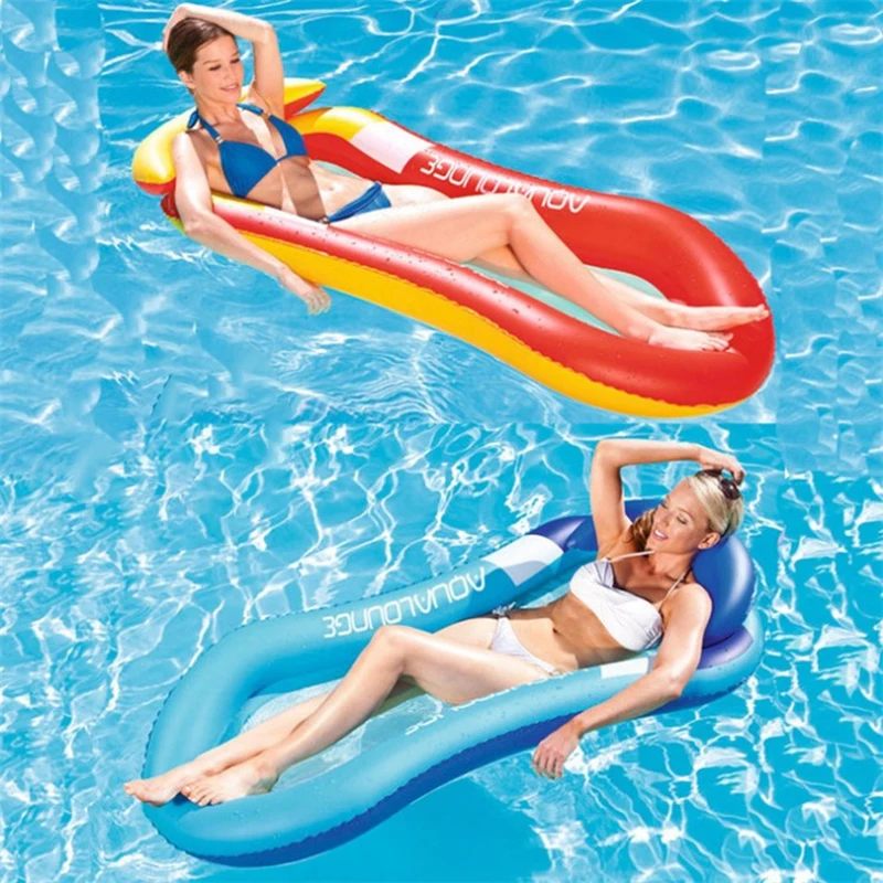 1pc Inflatable Water Floating Bed for Beach Swimming Pool Parties Portable Comfortable Hammock Lounge Chair