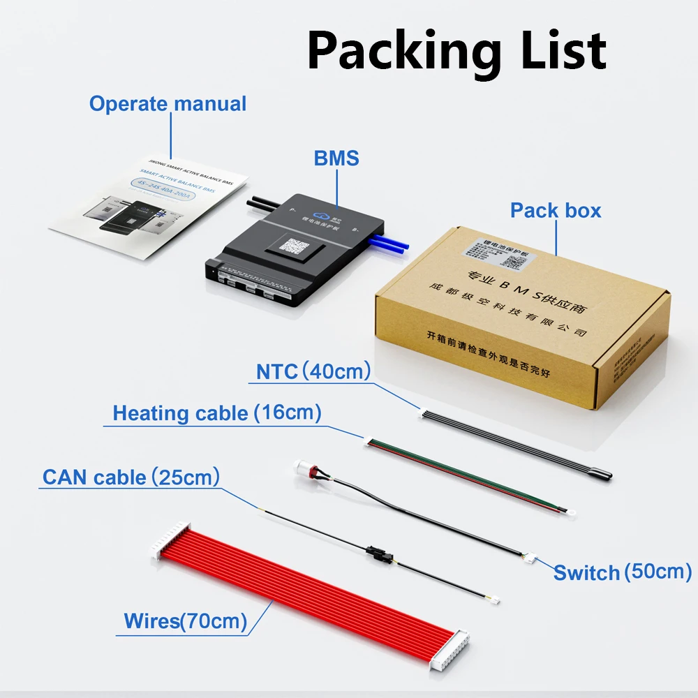 Smart Jkbms Bt App Rs485 Can 1a 2a Actieve Balans Stroom 40a ~ 200a Lading Beschermen 4S ~ 24S Lifepo4 Li-Ion Batterij Jikong Bms