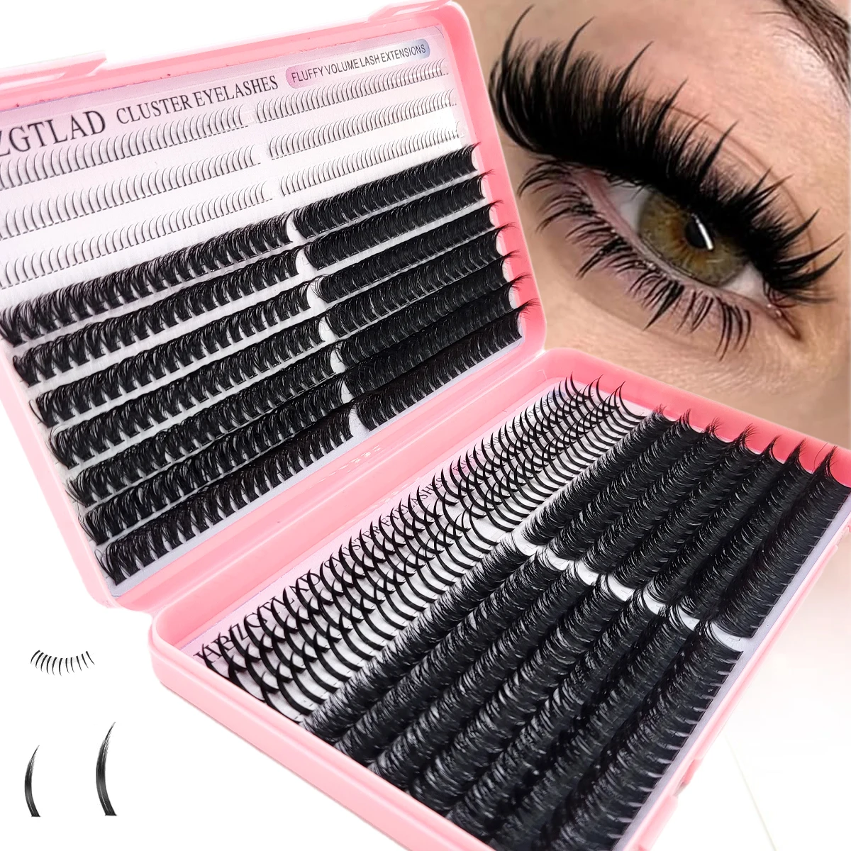 60D-100D eyelash group manga fake eyelashes doll eyes natural eyelashes lower eyelashes 3D pointed thick artificial fake eyelash