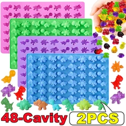 2/1PC Mini Dinosaur Silicone Molds with Straws Food Grade Jelly Cake Candy Chocolate Glue Glue Biscuit Molds Kitchen Baking Tool