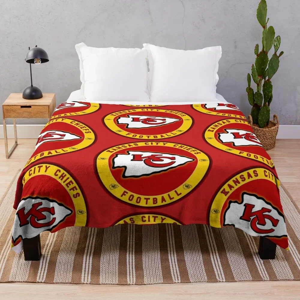 

chiefs-kansas Throw Blanket Soft Plaid Flannel Fabric Blankets