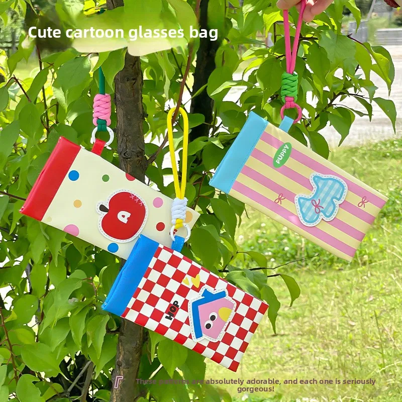 1pc Cute Dopamine Eyeglasses Case Compression Resistant Sunglasses Storage Pouch Portable for Womens Daily Outdoor Travel Carry