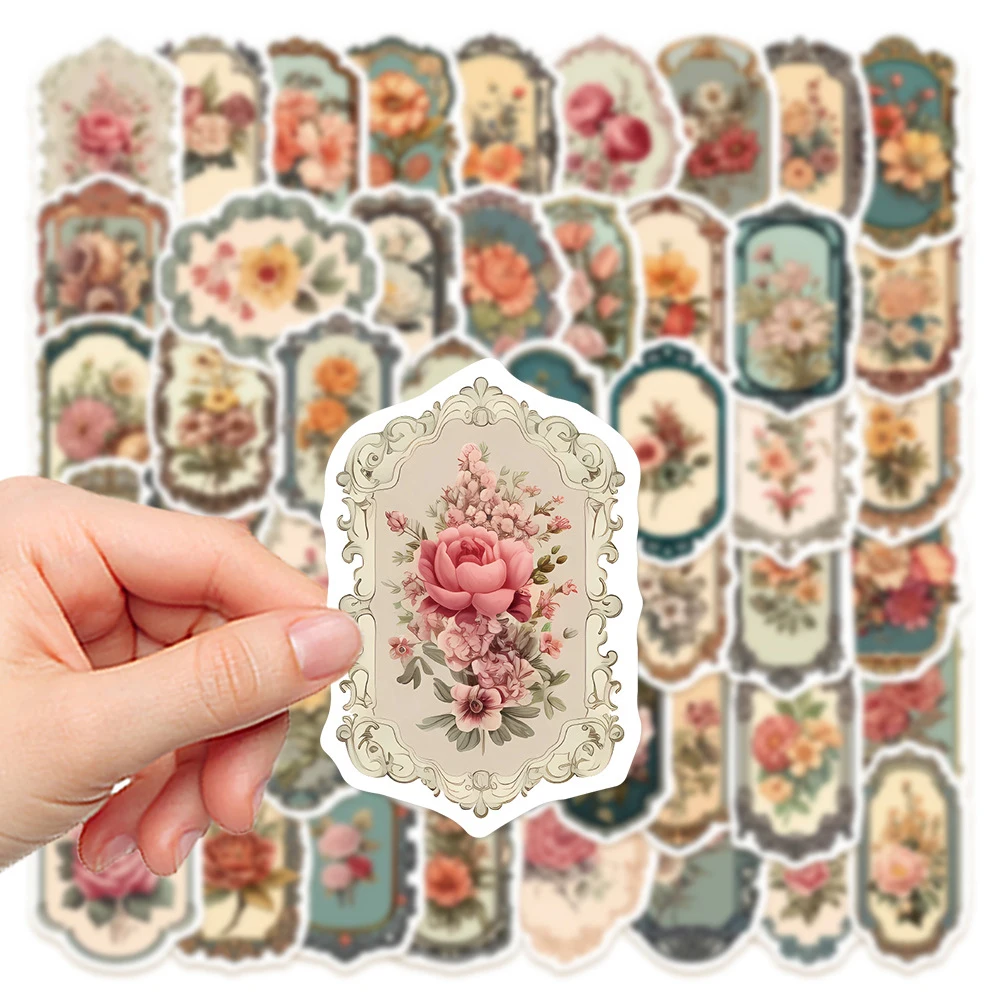 

10/30/50pcs Retro Flowers Mirror Cartoon Stickers Aesthetic DIY Skateboard Laptop Luggage Guitar Cute Graffiti Sticker Kids Toys