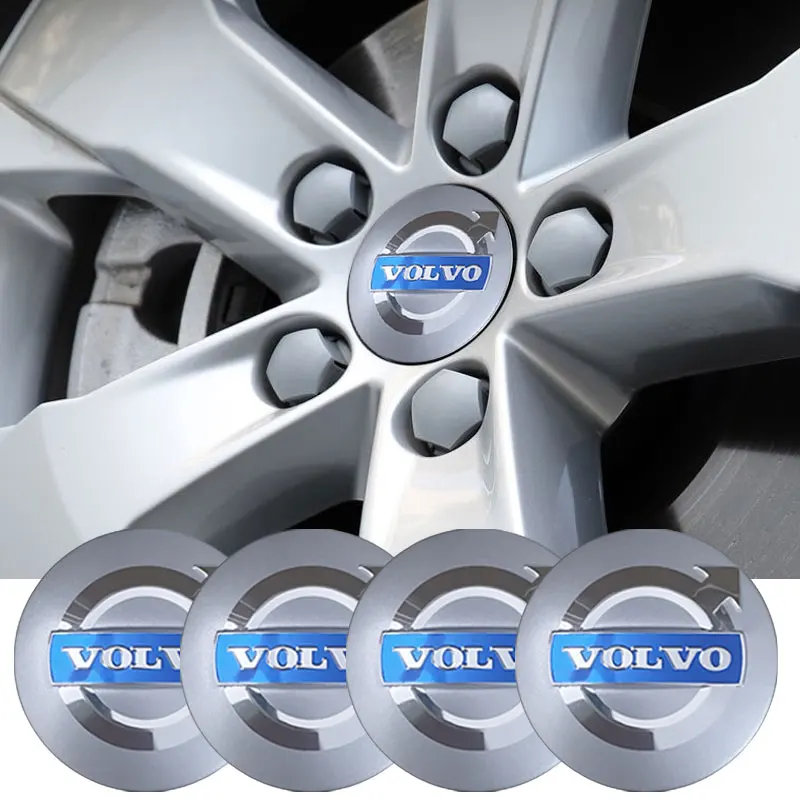 4pcs 56mm Car Wheel Hub Center Stickers Badge Decoration Decal For Volvo XC90 S60 V40 XC60 S80 S40 V70 V50 S90 T6 V60 V90 XC40