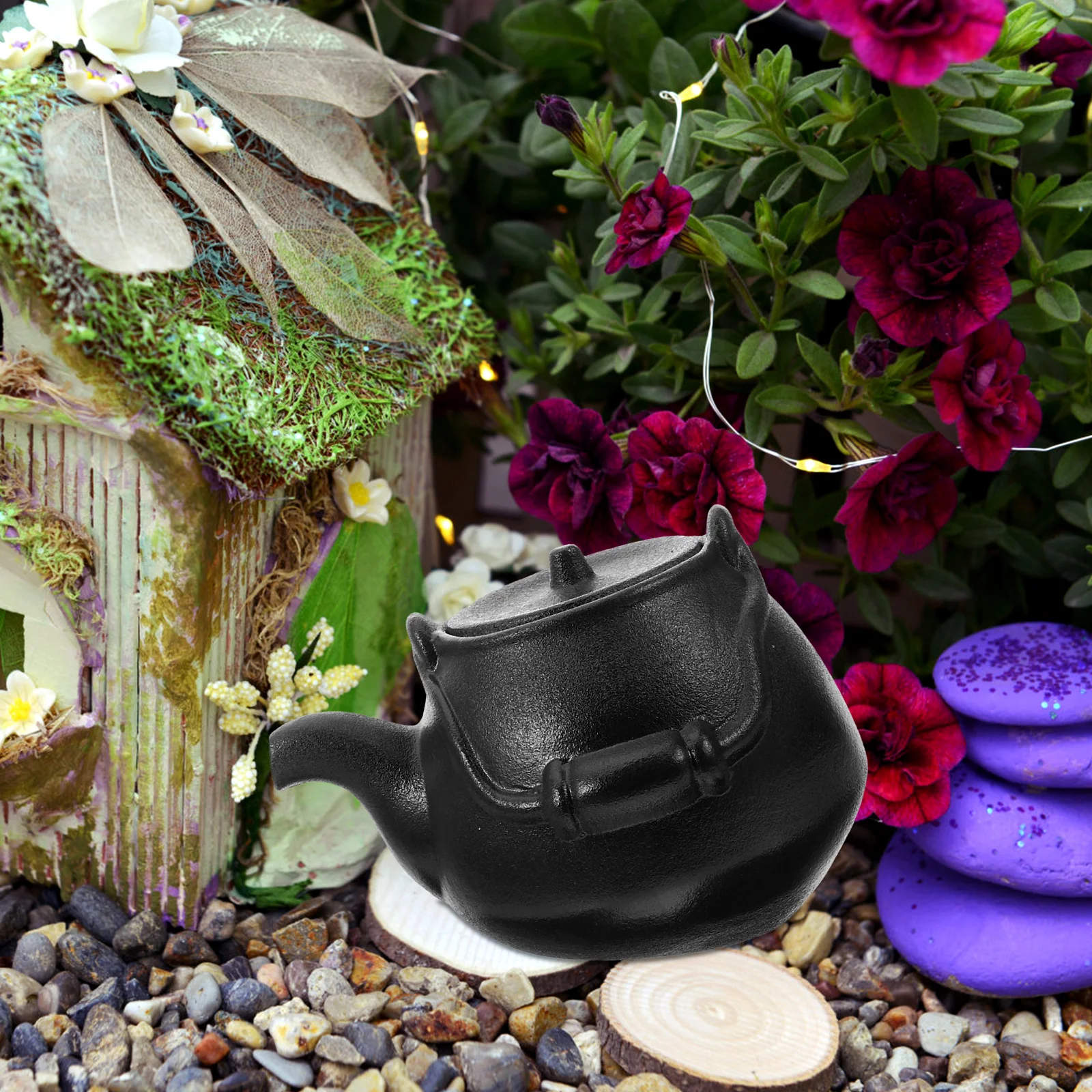 

Ceramic Waterfall Fountain Jar for Aquarium Fish Tank Decor Outdoor Indoor Garden Patio Courtyard Landscape Circulating Water