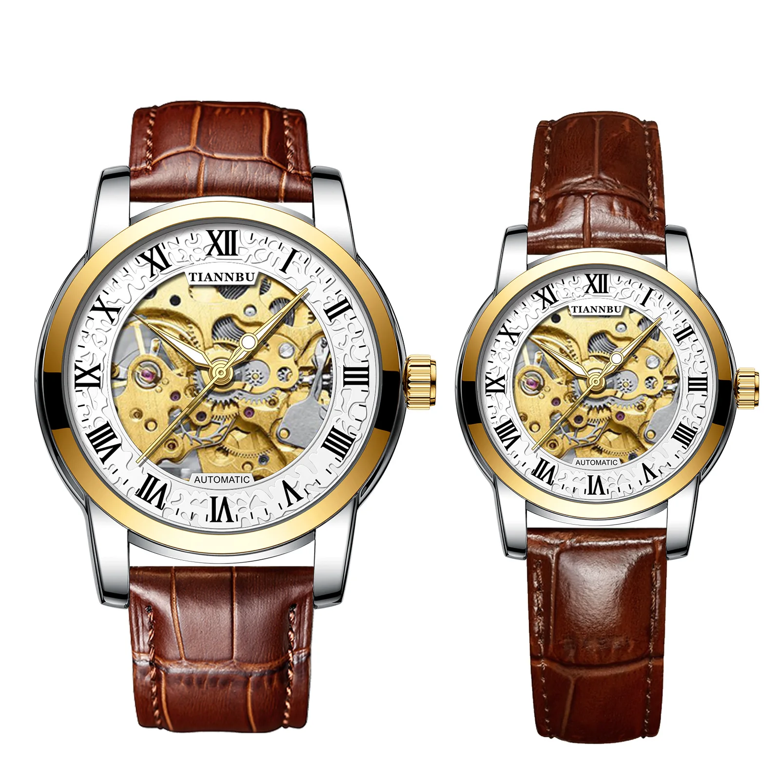 2026 Trendy Glowing Skeleton Auto Couple - Daily Mechanical Set for Him & Her