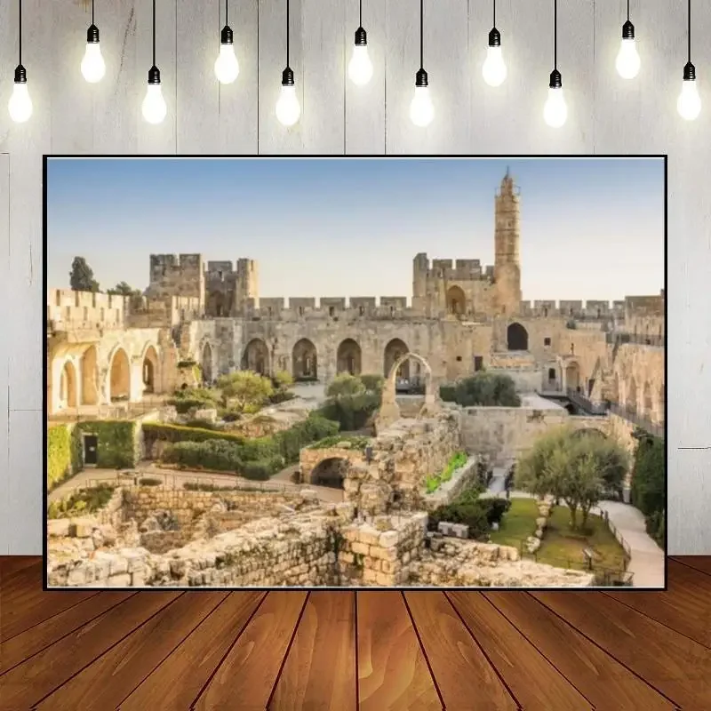 Jerusalem Western Wall Background Custom Birthday Backdrop Shana Tova Sukkot Sukkah Yom Kippur Purim Passover Photo Decoration