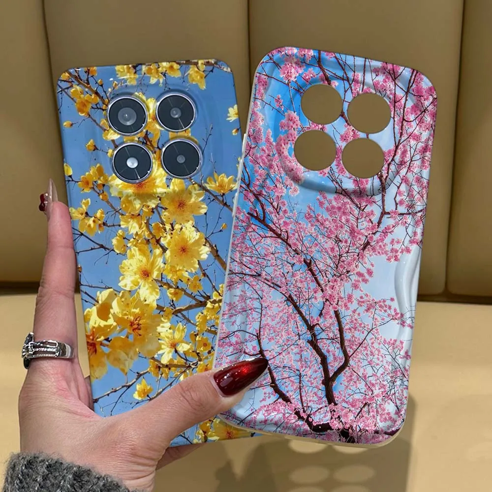 

Art Flowers Blue Sky Branch Cover For Xiaomi Redmi Note 15 14 13 12 11 10 8 Pro Plus Feilin Phone Case Wave Oil Phone Case