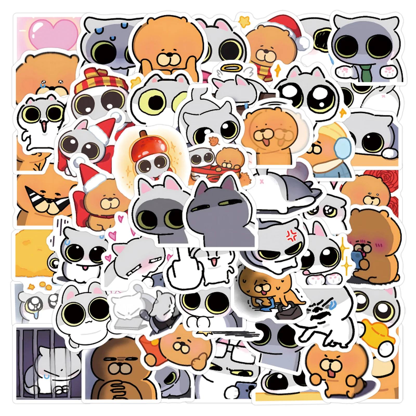 

105PCS Cute Cat Stickers Creative Decoration Refrigerator Skateboard Phone Case Notebook DIY Waterproof Graffiti Toys Gift Decal
