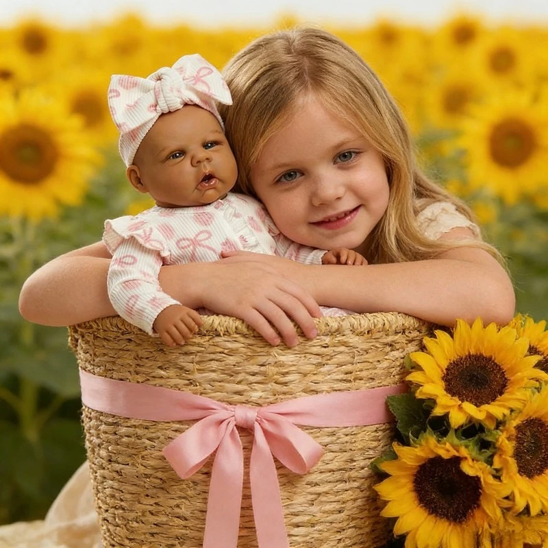 Boneca Reborn de Vinil de 50cm com Corpo de Algodão, Cabelo Pintado, Boneca Bebê Acabada para Presente de Menina