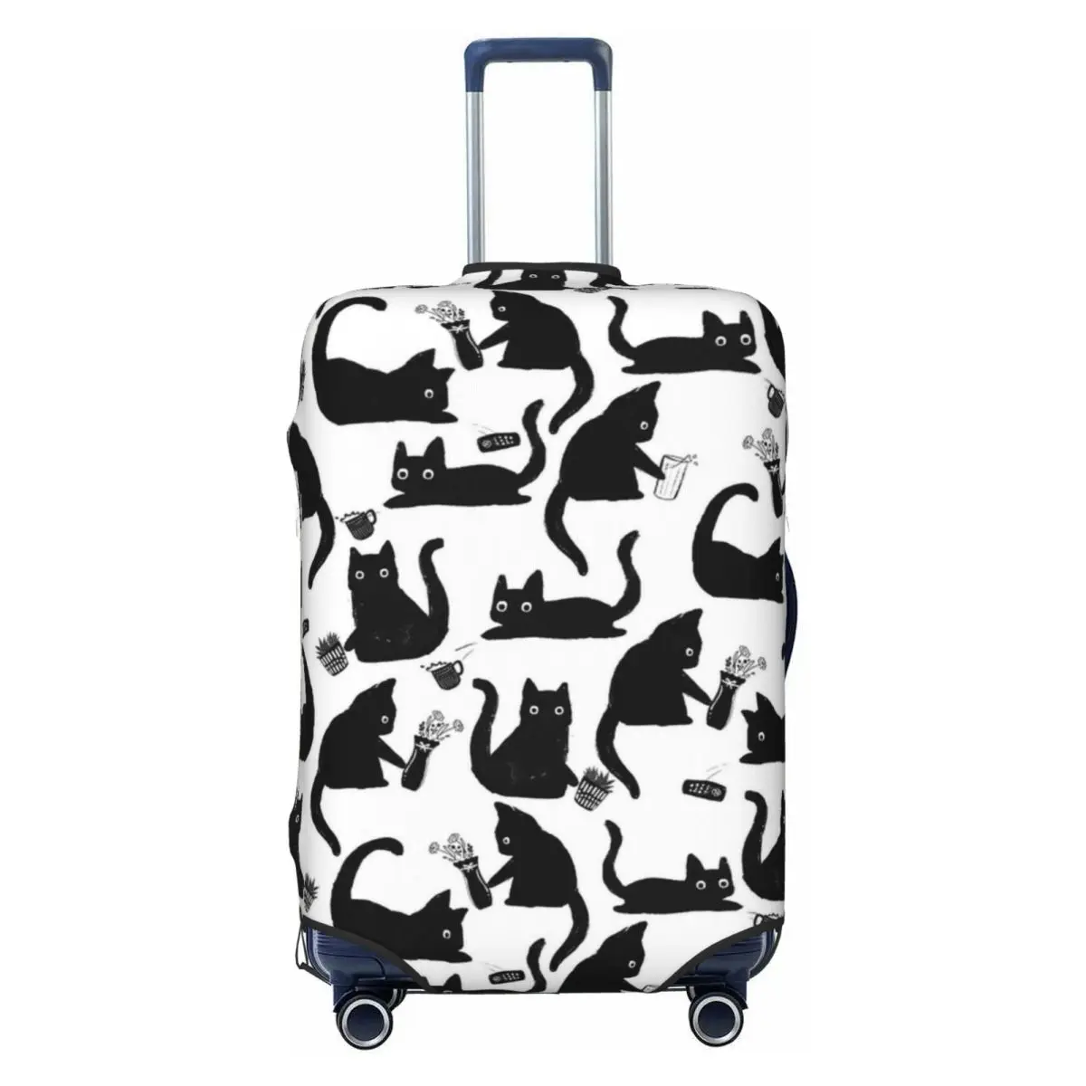 

Black Cats Funny Animal Suitcase Cover Cruise Trip Holiday Fun Luggage Accesories Protector