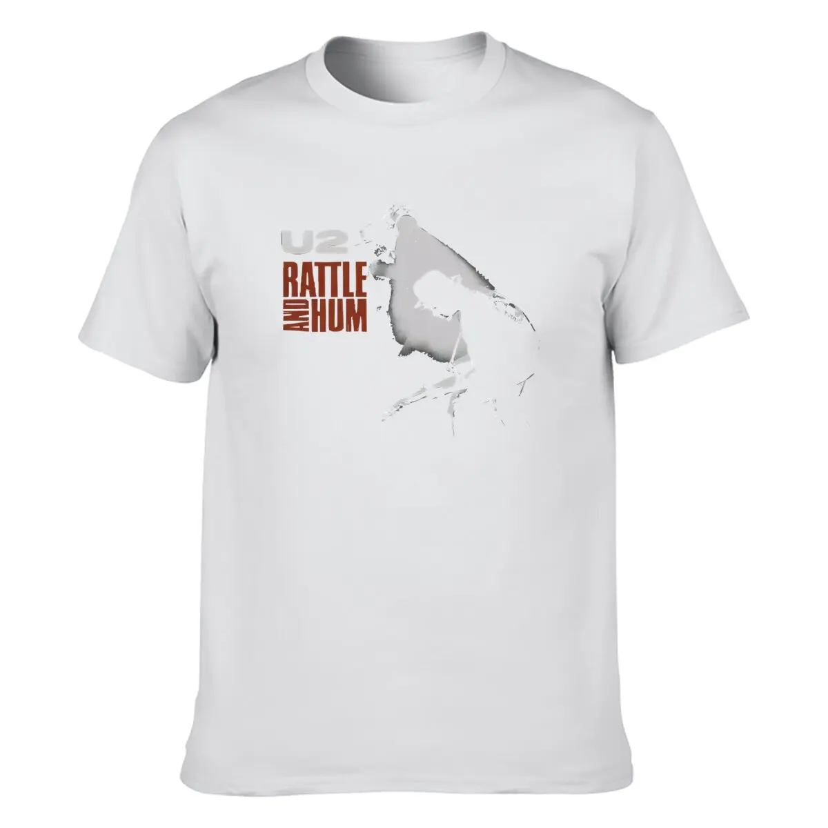 U2 Rattle Hum Album Cover Band Logo Black Short Sleeve T Shirt Adult XL Tee 100% Cotton