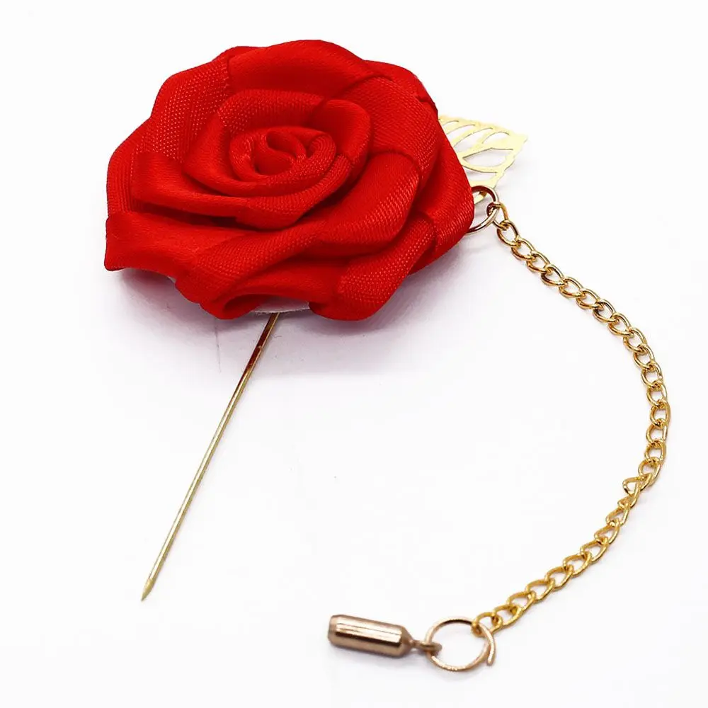Stylish Multicolor Groom Boutonniere Lapel Pin Simple Roses Corsage Brooch Pins Jewelry Brooches Fashion Accessories
