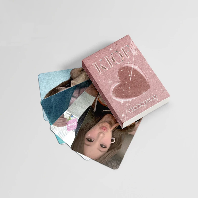 50pcs/set KISSOFLIFE Girl Group Laser Card Album LOMO Card Postcard BELLE NATTY KIOF Greeting Card Luminous Collection Gift