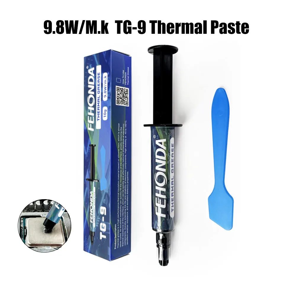 FEHONDA Thermal Paste TG-9 9.8W/m·K High Performance Non-Conductive Thermal Grease Thermal Conductive Grease CPU Thermal Plaster