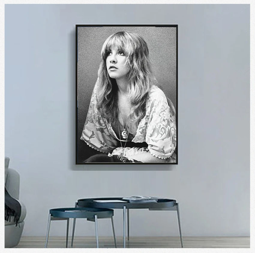 Rock Music Art 1970s Rock Posters Canvas Painting Pictures Home Wall Art Decor Stevie Nicks Print Fleetwood Mac Poster Woodstock