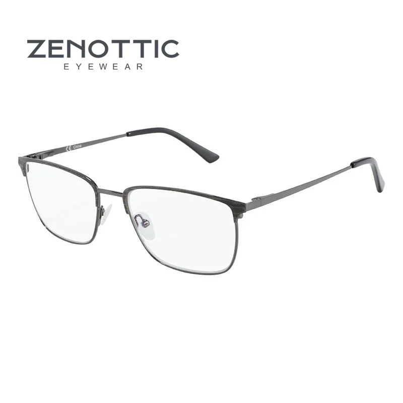 

Мужские оптические очки ZENOTTIC из титанового сплава, модные мужские квадратные очки, сверхлегкие металлические очки без диоптрий